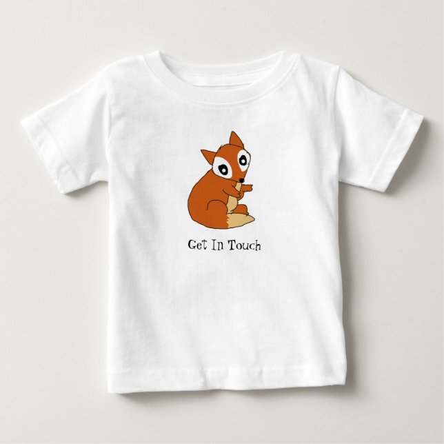 Bebê Camiseta Adorável de Raposa para Crianças (Frente)