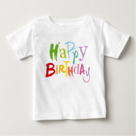 Bebê Camiseta Colorida de Aniversário para Crianças