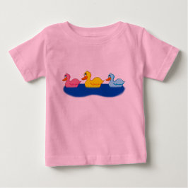 Bebê Camiseta com Babado de Três Patos para Criança