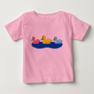 Bebê Camiseta com Babado de Três Patos para Criança