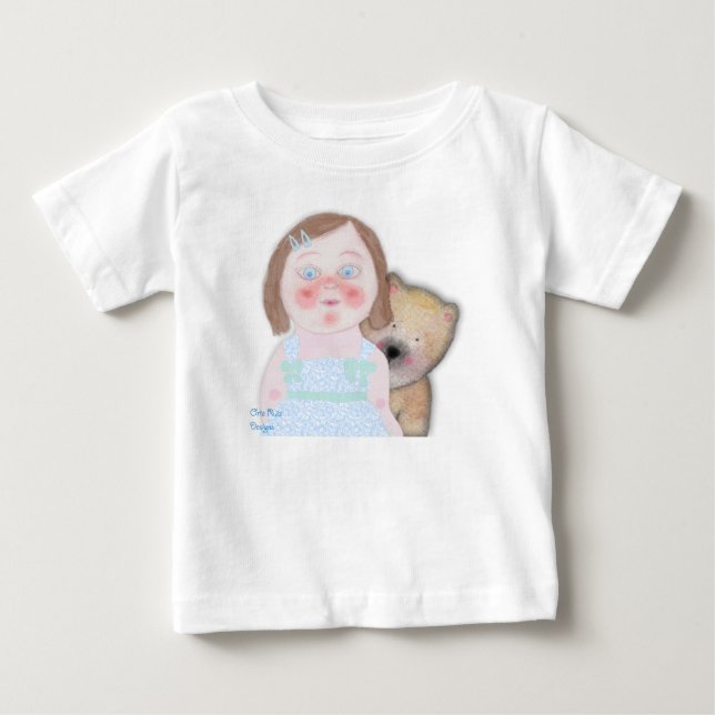 Bebê Camiseta com babados para meninas bebês da babyLai (Frente)