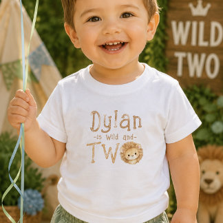 Bebê Camiseta de aniversário de 2 anos para menino, Lio