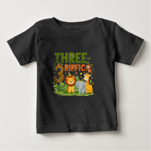 Bebê Camiseta de aniversário de 3 anos da selva para cr
