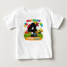 Camiseta de aniversário de 4 anos para crianças |