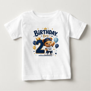 Bebê Camiseta de aniversário de urso fofo para menino d