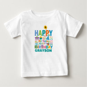 Bebê Camiseta de aniversário doce fofa para qualquer id
