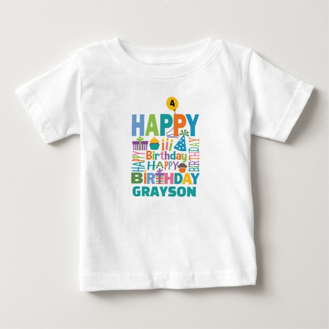 Bebê Camiseta de aniversário doce fofa para qualquer id (Frente)