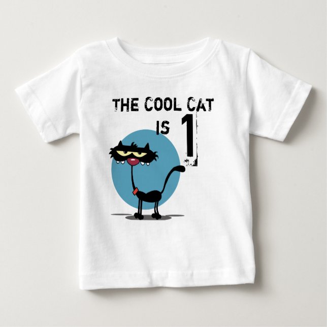 Bebê Camiseta de aniversário personalizável para gatos  (Frente)