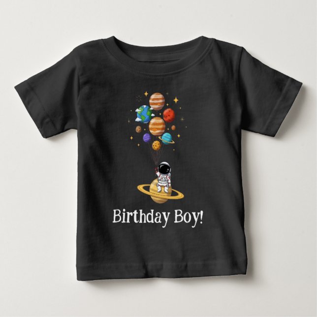 Bebê Camiseta de astronauta espacial fofa para aniversá (Frente)