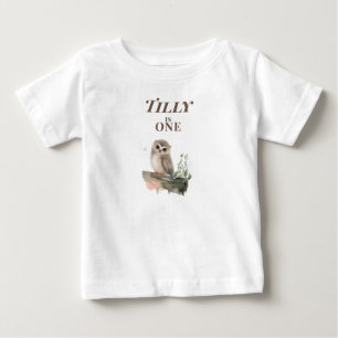 Bebê Camiseta de bebé personalizada de coruja para 1º a