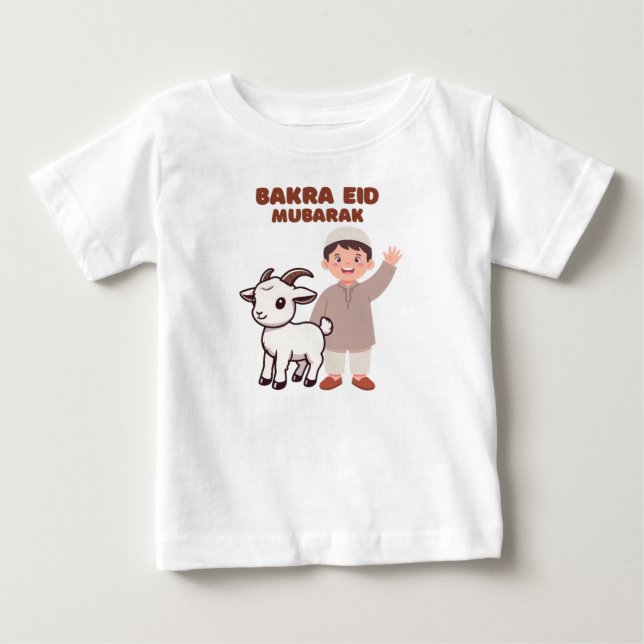 Bebê Camiseta de celebração do Eid para crianças - Cute (Frente)