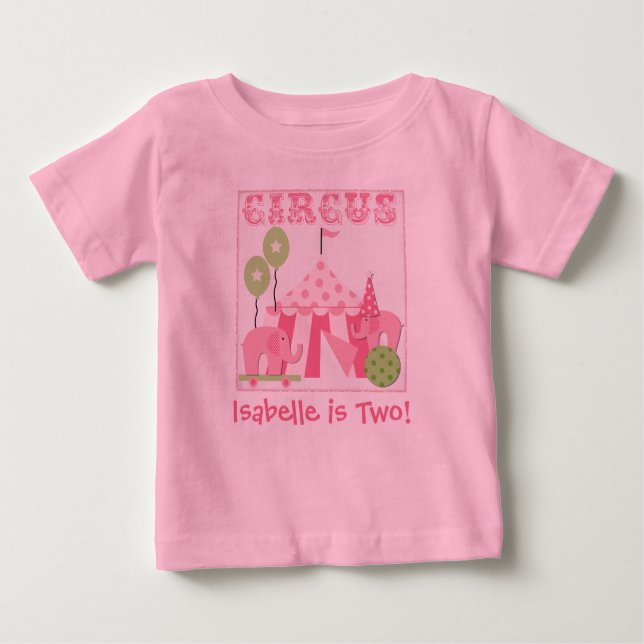 Bebê Camiseta de circo personalizada passo-a-rosa para  (Frente)