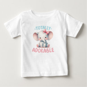 Bebê Camiseta de Elefante para Bebês Totalmente Adoráve