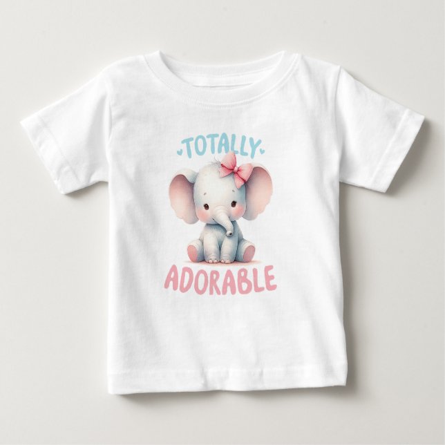 Bebê Camiseta de Elefante para Bebês Totalmente Adoráve (Frente)