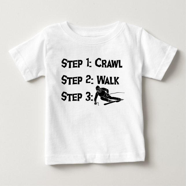 Bebê Camiseta de esqui para pequenos passos (Frente)