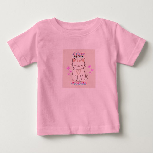 BEBÊ CAMISETA DE GATO FOFINHO KAWAII PARA MENINAS CRIAN (Frente)
