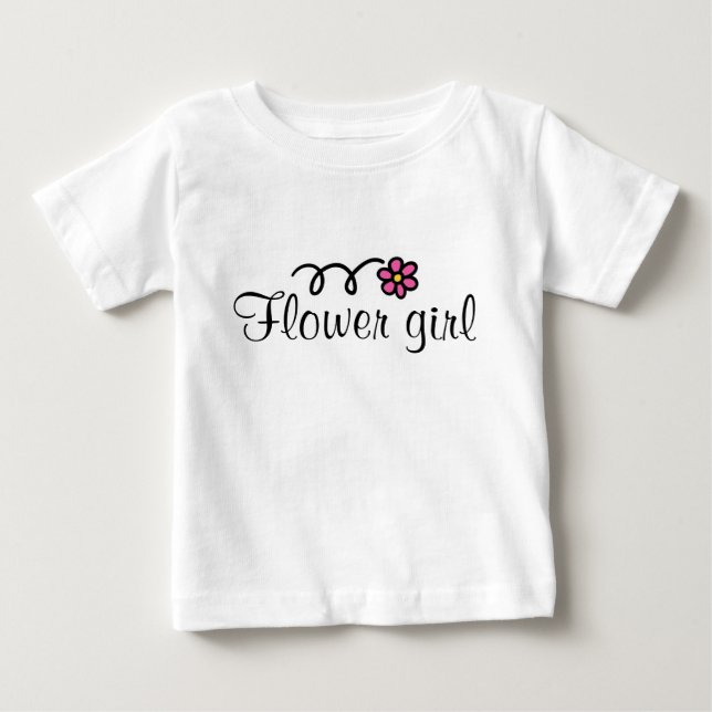 Bebê Camiseta de menina florida para bebês com margarid (Frente)