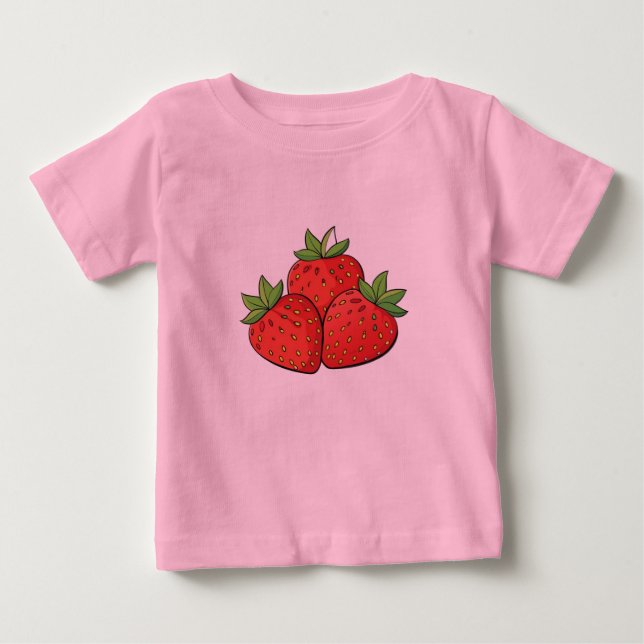 Bebê Camiseta de morango para crianças  (Frente)