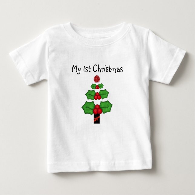 Bebê Camiseta de Natal para bebês no primeiro Natal (Frente)