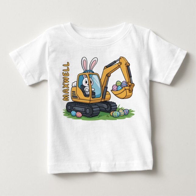 Bebê Camiseta de Páscoa para crianças 'Escavadeira de O (Frente)