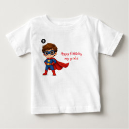 Bebê Camiseta de super-herói de aniversário para crianç
