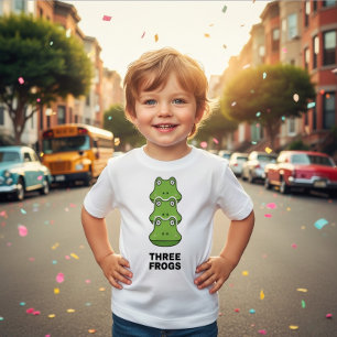 Bebê Camiseta engraçada de três rãs empilhadas para cri