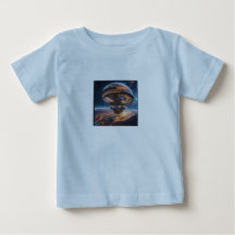 camiseta espacial para crianças