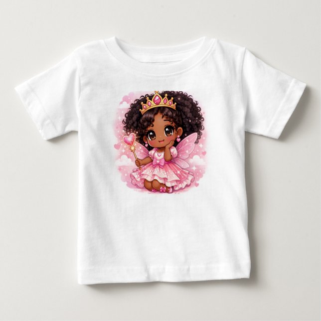 Bebê camiseta fofa estilo chibi para meninas de 18–24 m (Frente)