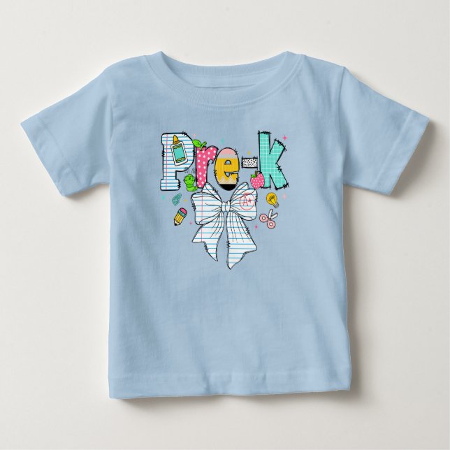 Bebê Camiseta infantil de volta à escola para Pré-Escol (Frente)