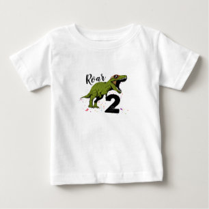 Bebê Camiseta infantil para aniversário de 2 dinossauro