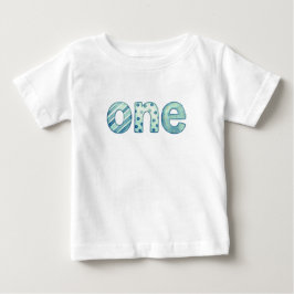 Bebê Camiseta infantil Um padrão azul para o primeiro a