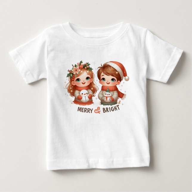 Bebê Camiseta Natal para Crianças (Frente)