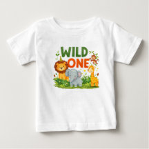 Camiseta para crianças Wild One 1º Aniversário