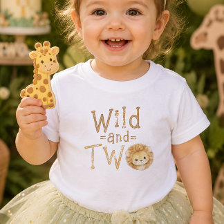 Bebê Camiseta para menina no 2º aniversário, selvagem e
