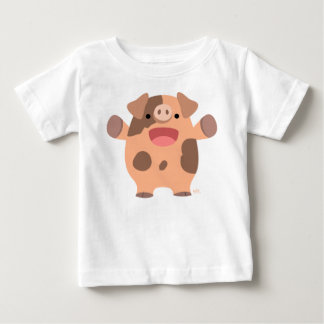 Bebê Camiseta para Porcos de Cartoon Bonito