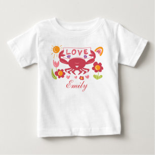 Bebê Camiseta personalizada de amor caranguejo para beb