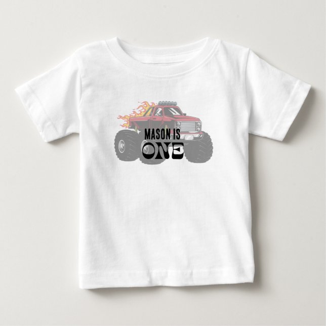 Bebê Camiseta personalizada de caminhão monstro para an (Frente)