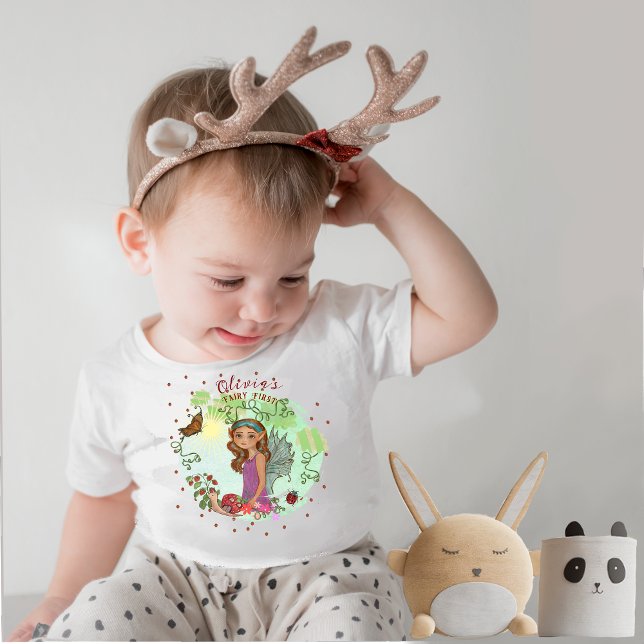 Bebê Camiseta Personalizada de Conto de Fadas para Meni (Personalized Fairy Tale Birthday Girl's T-Shirt)