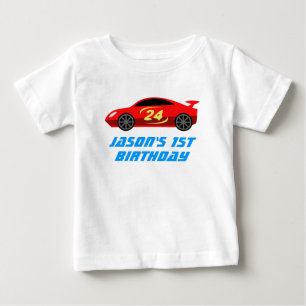 Bebê Camiseta personalizada de corrida de carro para 1º
