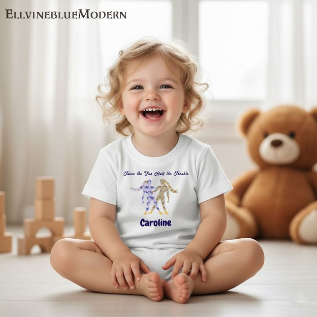Bebê Camiseta Personalizada de Gêmeos do Zodíaco para C (Criador carregado)