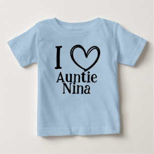 Bebê Camiseta personalizada "Eu ❤️ Meu (Nome)" para Beb