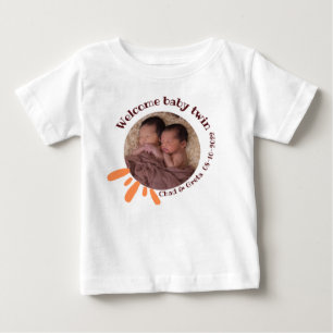 Bebê Camiseta Personalizada para Gêmeos Recém-Nascidos