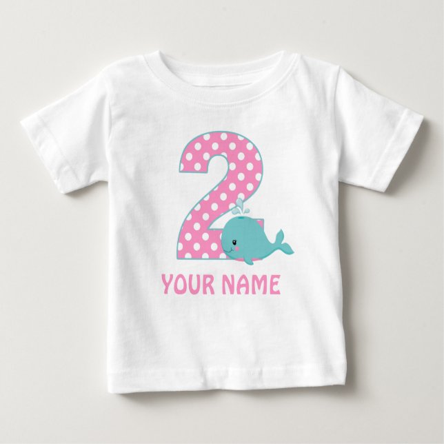 Bebê Camiseta Personalizada para segundo aniversário de (Frente)