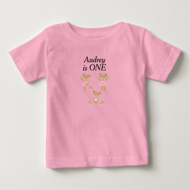 Bebê Camiseta personalizada para um ano de idade (Frente)