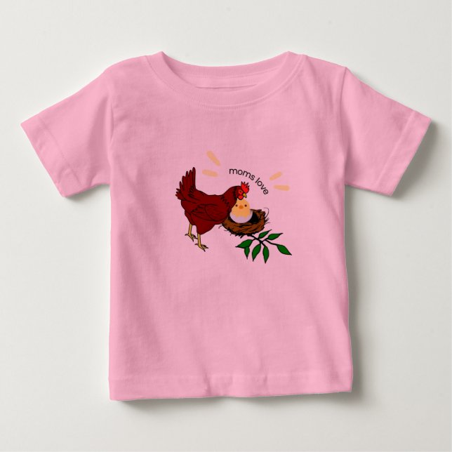Bebê Camiseta rosa para menina bebê. (Frente)