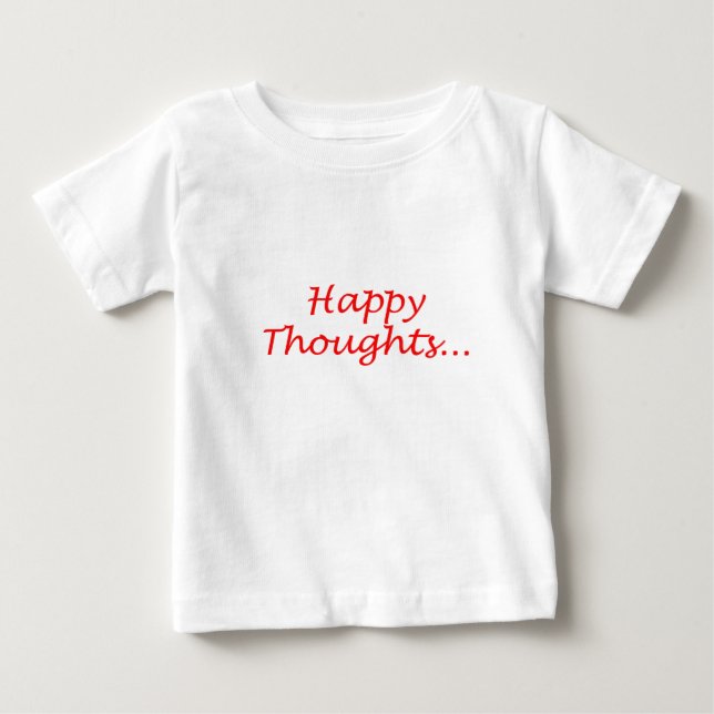 Bebê Camiseta rufflada "Pensamentos felizes" para crian (Frente)