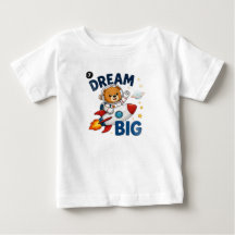 Camiseta “Sonhe Grande” de Urso Astronauta para Me