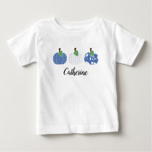 Bebê Camiseta Trio de Abóbora Azul para Meninas Bebês
