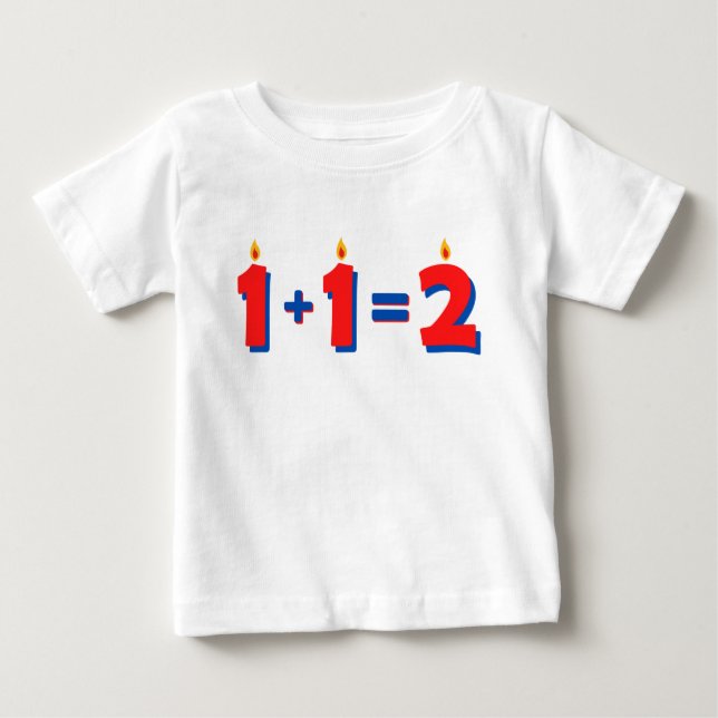 Bebê Camiseta Vermelha de 2º Aniversário para Menina ou (Frente)