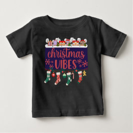 Bebê Camiseta Vibes de Natal para Crianças